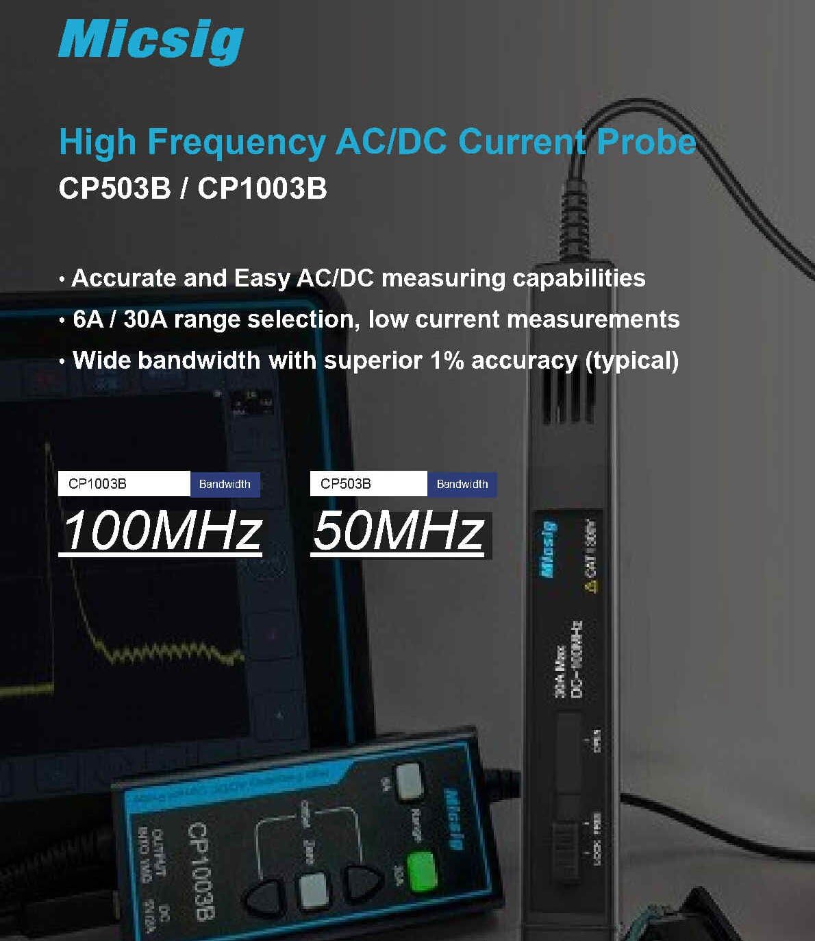 โพรบวัดกระแสไฟฟ้า AC/DC ความถี - Current Probe Ac Dc 50Mhz Oscilloscope บทวิจารณ์และราคา